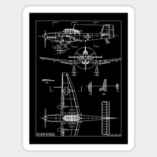 Stuka Dive Bomber German WW2 Sturzkampfflugzeug Plane Aircraft Blueprint Gift Magnet